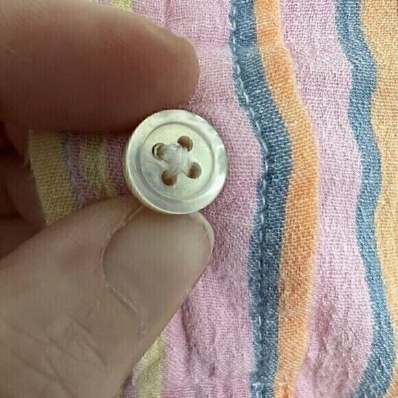 Engineered Garments FWK Women Tunic Size 2 Colorful Stripe Cotton Long Sleeve US - Picture 5 of 8